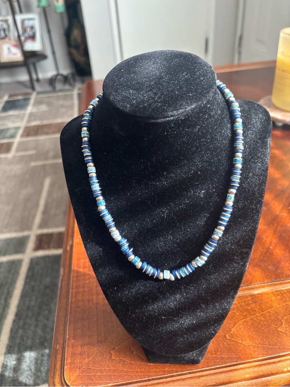 Handcrafted Blue Beaded Necklace for Women - Unbranded
